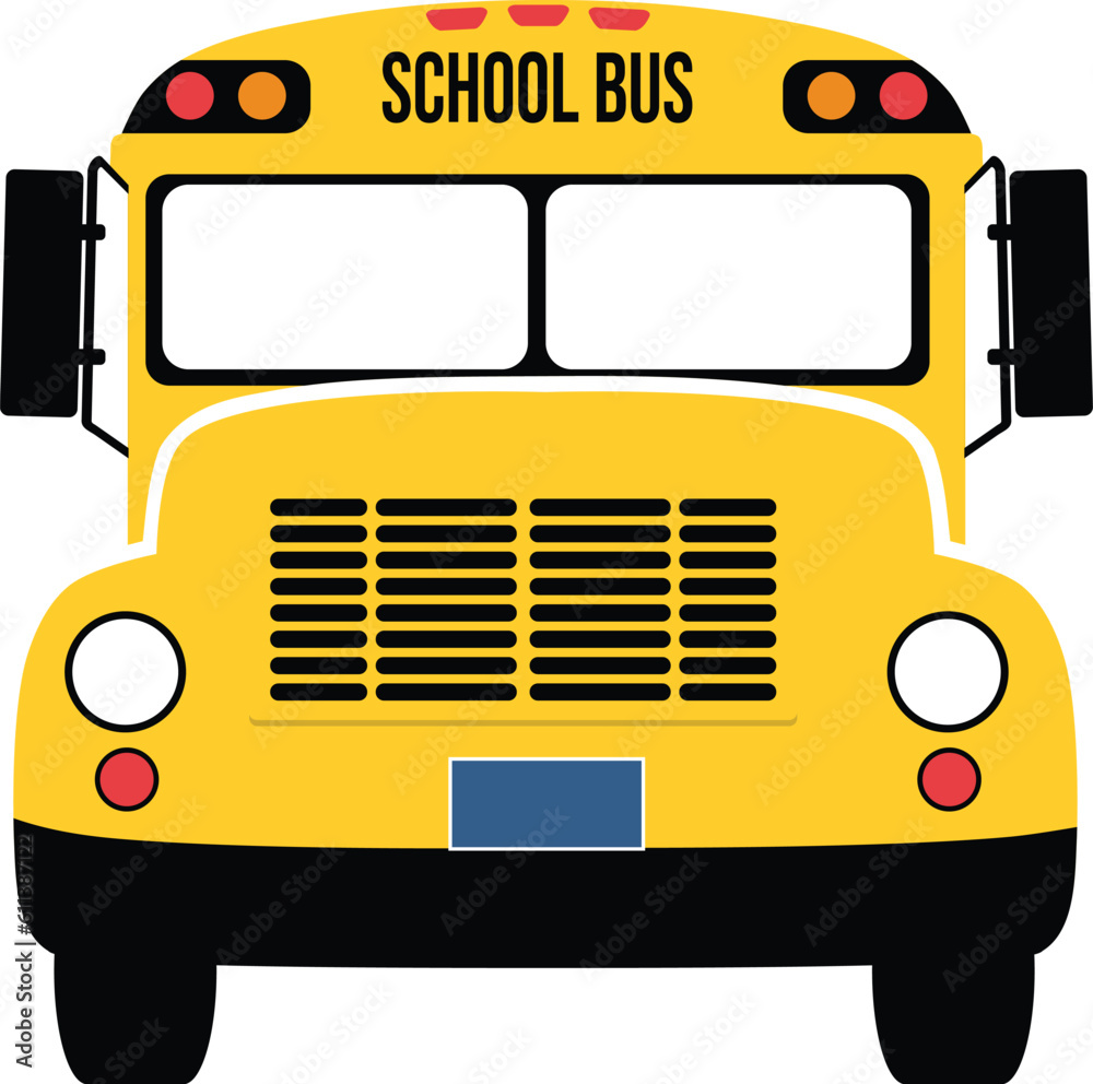 Fototapeta premium Yellow School Bus vector illustration isolated on white. ZIP file contains EPS, JPEG and PNG formats.