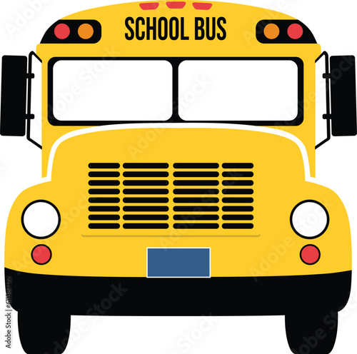 Yellow School Bus vector illustration isolated on white. ZIP file contains EPS, JPEG and PNG formats.