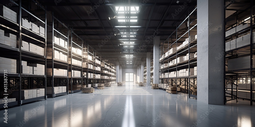AI Generated. AI Generative. Commercial building warehouse dock port shipping logistic center. Graphic Art AI Generated. AI Generative. Commercial building warehouse dock port shipping logistic center. Graphic Art