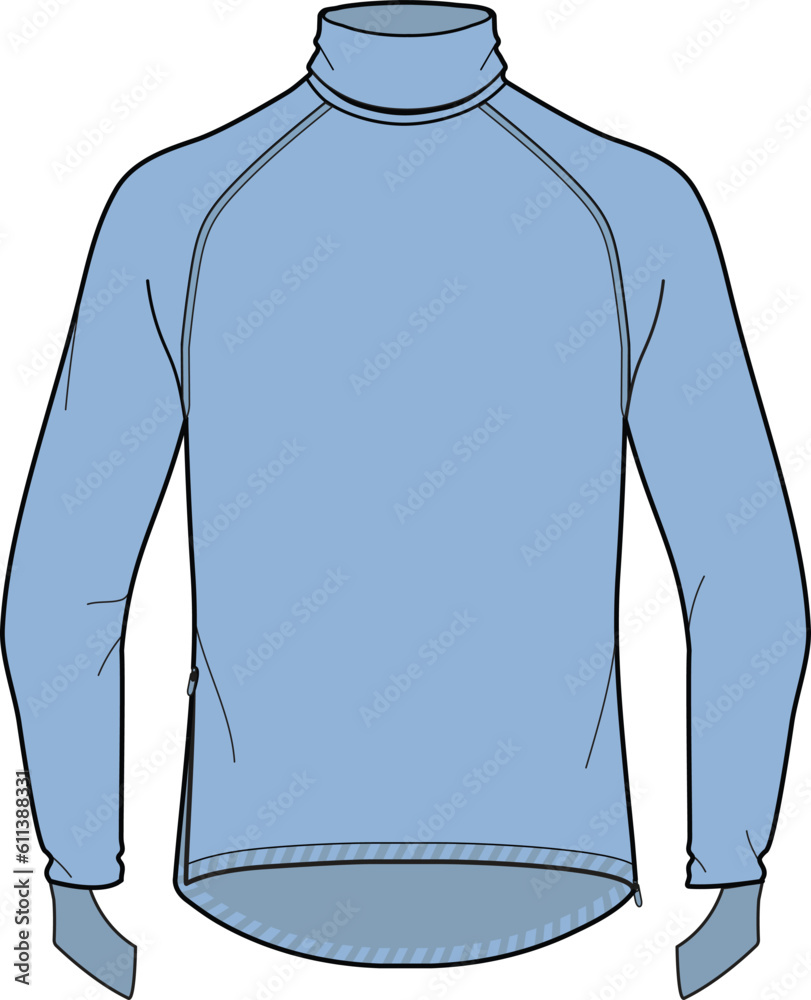 UNISEX WEAR HIGH NECK SHIRT VECTOR ILLUSTRATION UNISEX WEAR HIGH NECK SHIRT VECTOR ILLUSTRATION