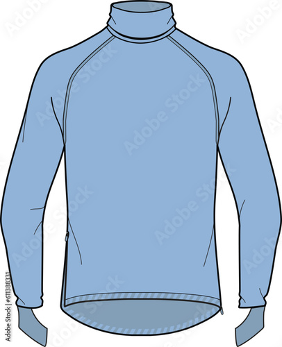 UNISEX WEAR HIGH NECK SHIRT VECTOR ILLUSTRATION