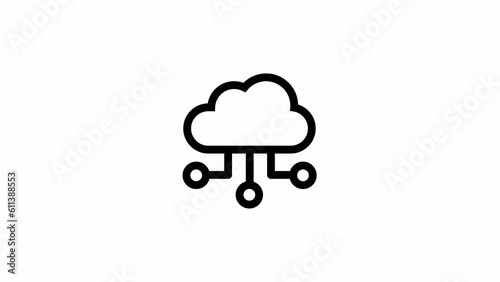 Cloud computing animated icon isolated on white background