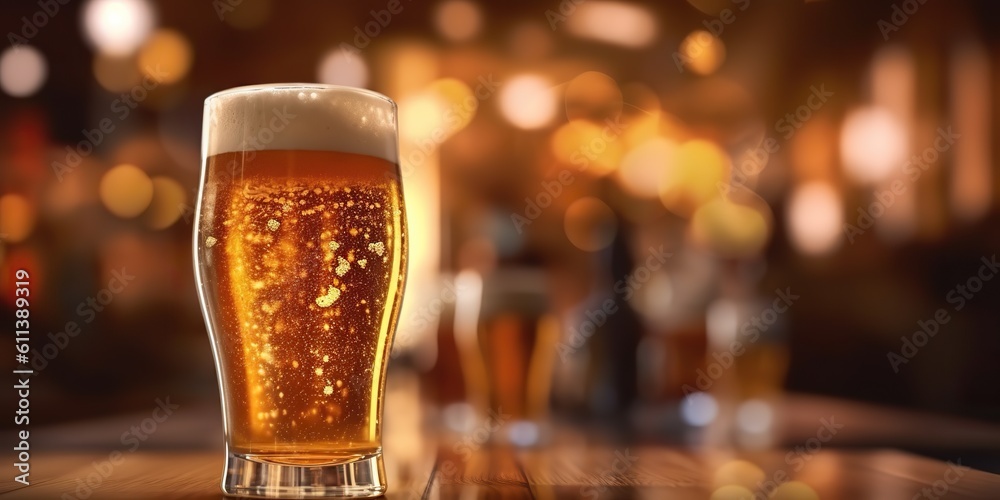 AI Generated. AI Generative. Fresh draft blew bee mug glass alcohol ar bar pub table. Restaurant brewing mockup. Graphic Art AI Generated. AI Generative. Fresh draft blew bee mug glass alcohol ar bar pub table. Restaurant brewing mockup. Graphic Art