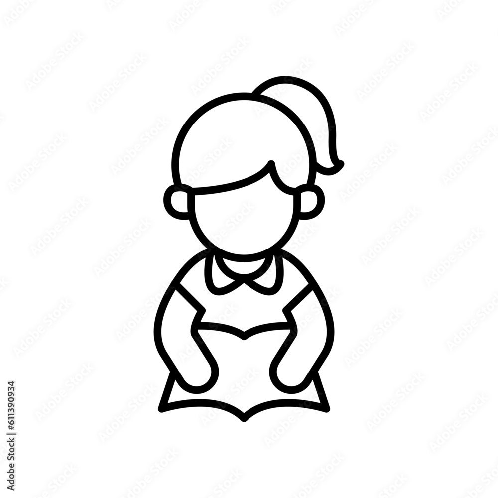 Girl reading icon
