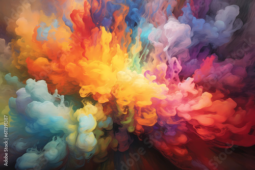 Obraz na płótnie Enticing smoke of different colors created with Generative AI technology w salonie