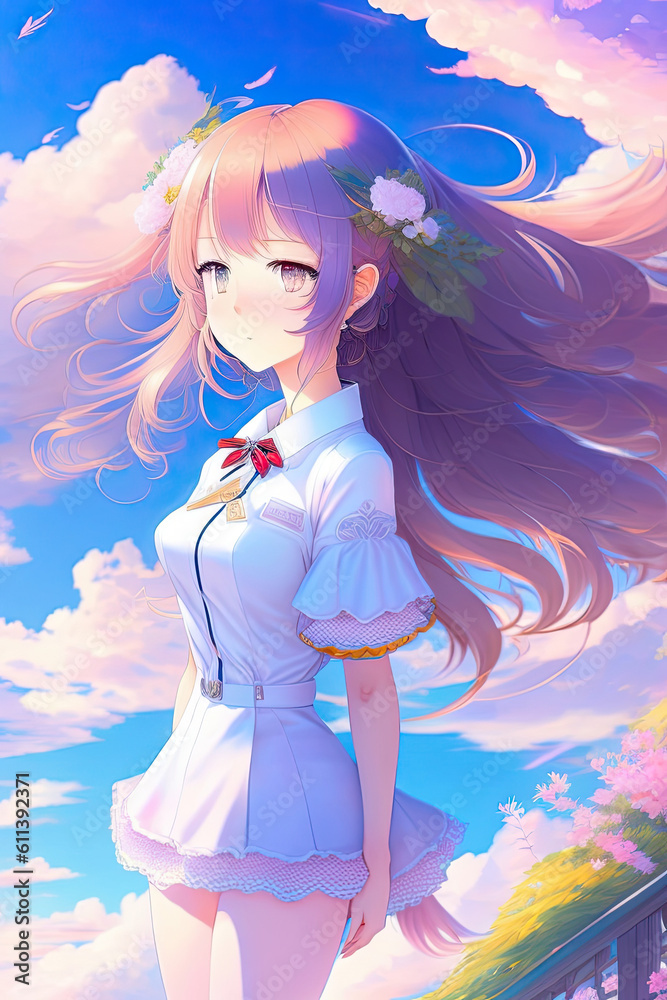 Generative AI, Ai Generated Art, anime girl, chibi girl, cute anime ...