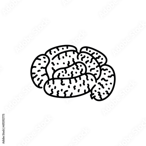 Sausages black line icon.