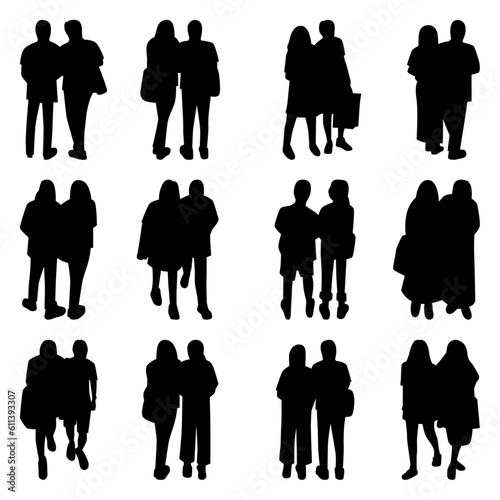 Vector Collection Set of Socialite People Silhouettes 