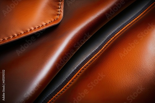 Brown Leather Texture Background Generative AI