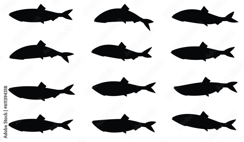 Silhouette fish vector eps 10 Silhouette fish vector eps 10