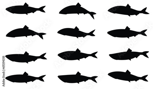 Silhouette fish vector eps 10