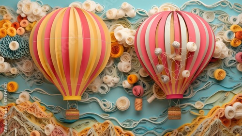 A Mesmerizing Hot Air Balloon Crafted with Intricate Ornaments