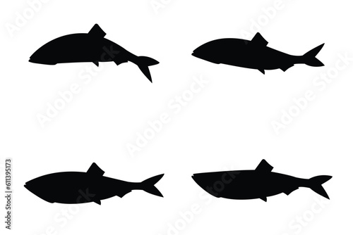Silhouette fish vector eps 10