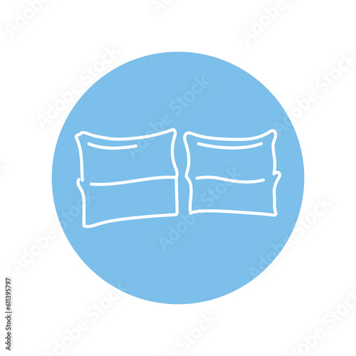 Inflatable armbands for kids black line icon. Pictogram for web page