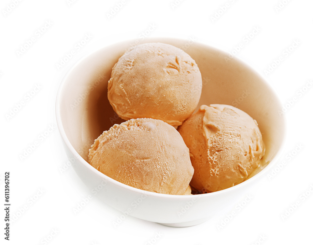 Plain vanilla ice cream scoops without toppings Plain vanilla ice cream scoops without toppings