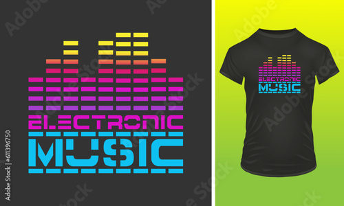 Best E music t-shirt design and mockup