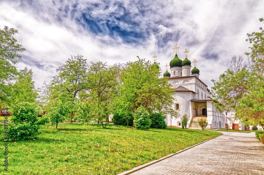 Clouds over the Trinity Cathedral on a spring day.