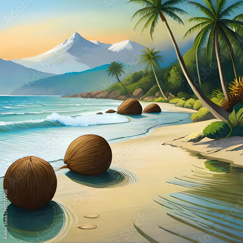 beach with palm trees