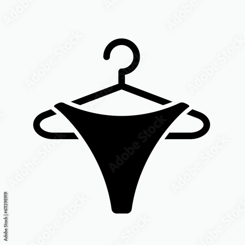 Hanged Underwear Icon. Laundry Symbol - Vector. 