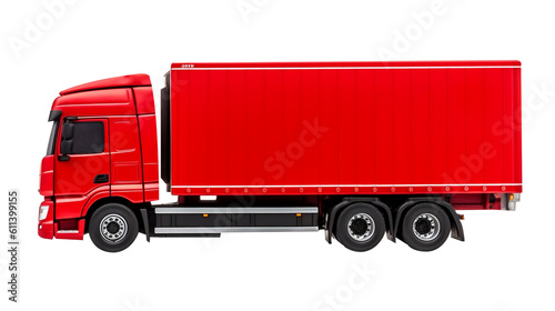 red truck isolated on white