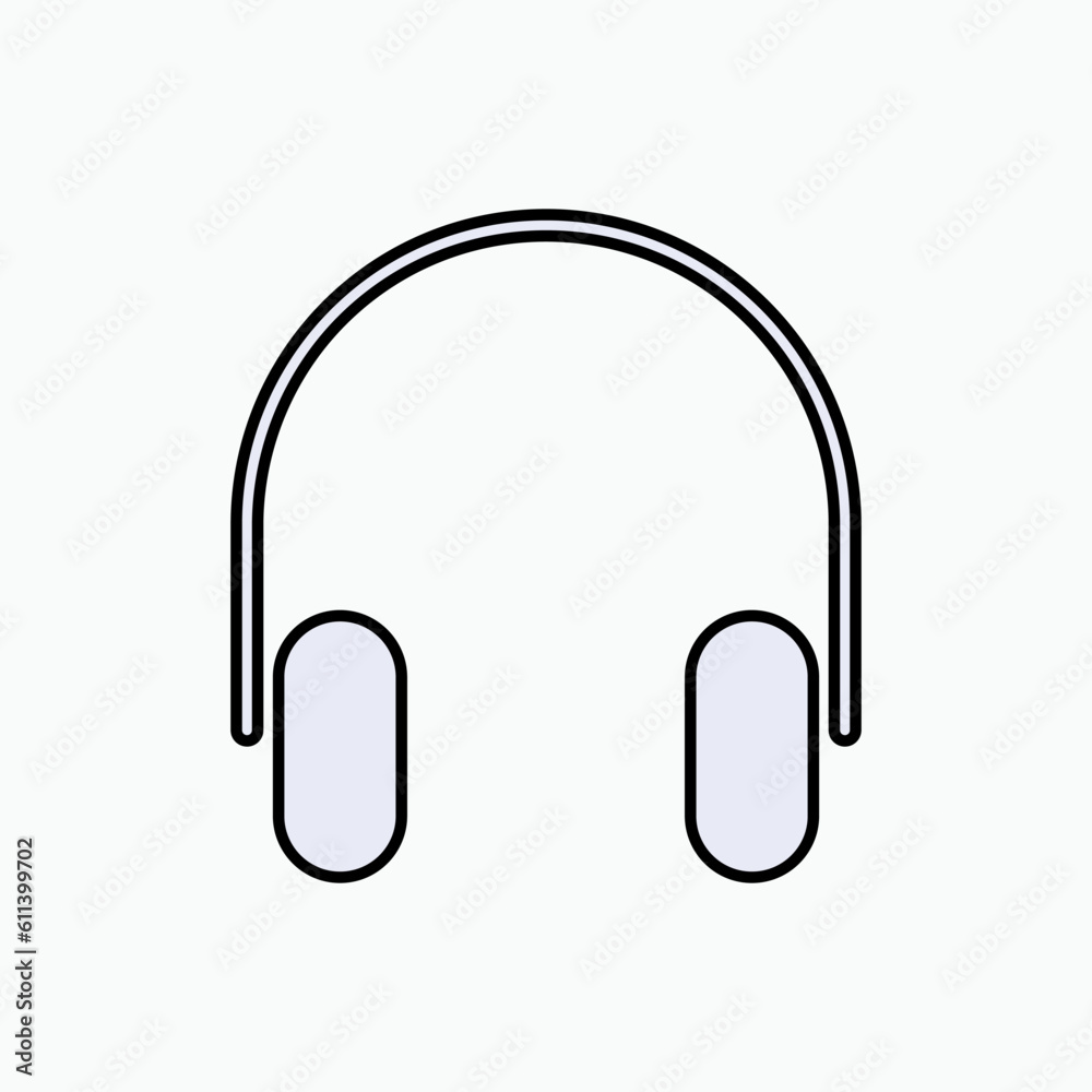 Head phones Icon. Audio, Hearing Element Symbol - Vector Head phones Icon. Audio, Hearing Element Symbol - Vector