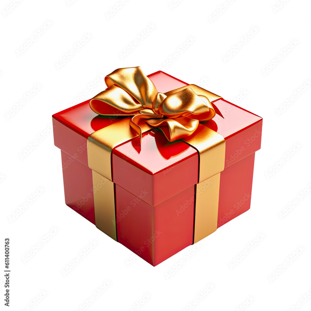 3D gift box, square shape, transparent background 3D gift box, square shape, transparent background
