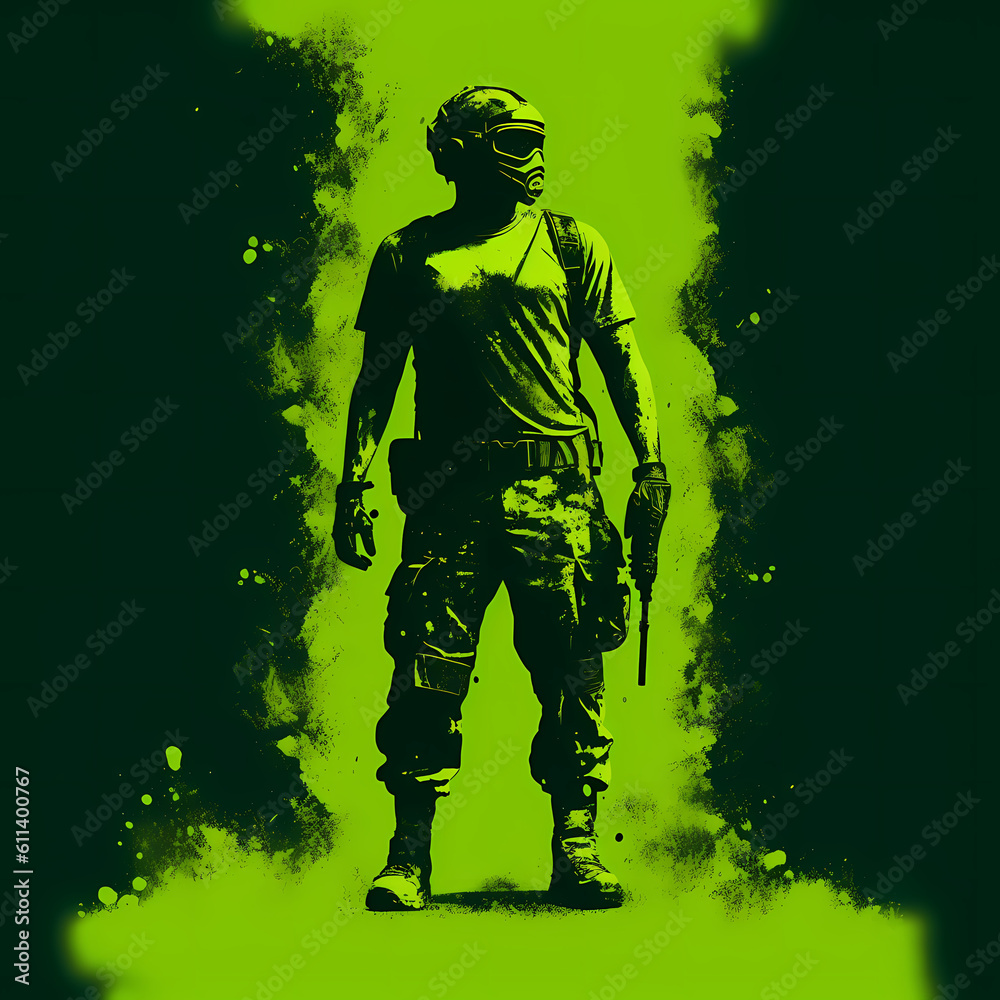 Fototapeta premium Army Soldier Illustration. Generative AI