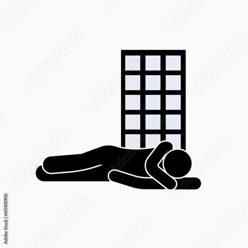Homeless Icon. Person No Shelter. 