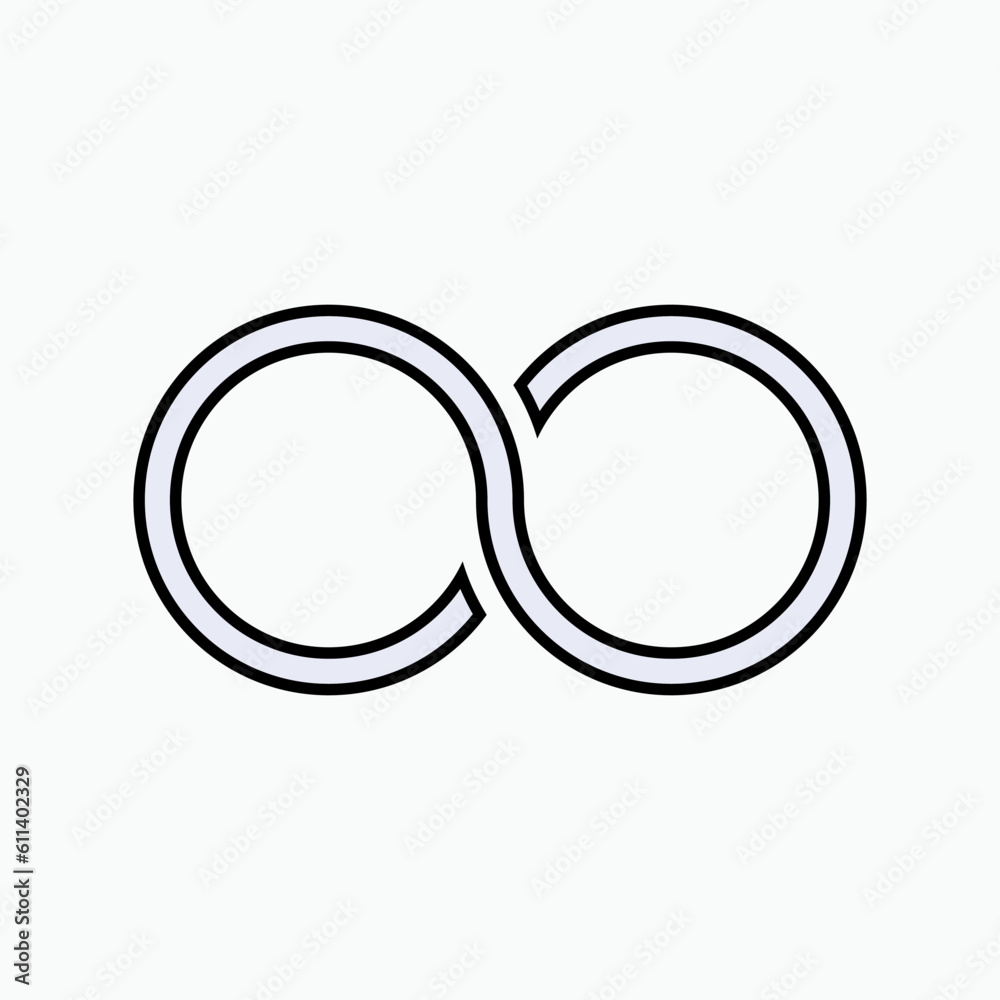 Infinity Icon. Unlimited, Forever. Continuity Symbol - Vector. reen Bean Icon. Seed, Nut. Bean Symbol