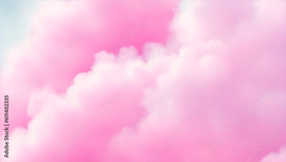 Sweet soft cotton candy background, fluffy pink pastel candyfloss texture, abstract blurred dessert, generative ai