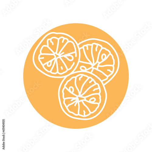 Dried lemon black line icon. Natural organic super food