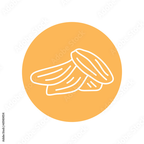 Dried mango black line icon. Natural organic super food