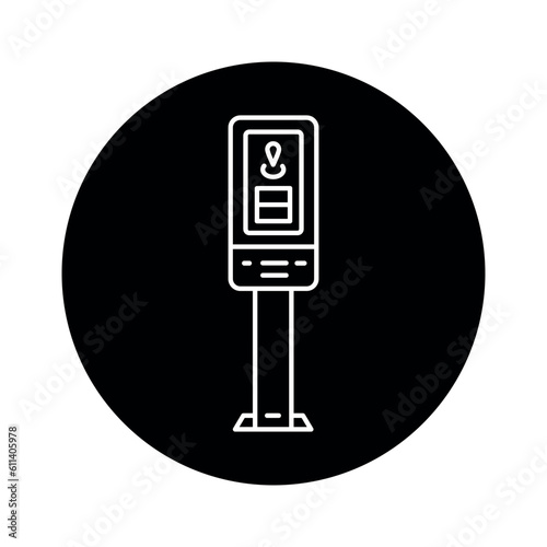 Self-service ticket machine black line icon. Pictogram for web page