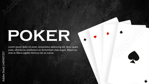 playing cards Vector with suits  with Dark background and text 