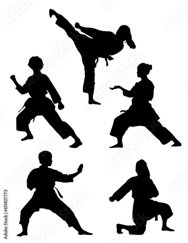 Girl's martial arts silhouettes