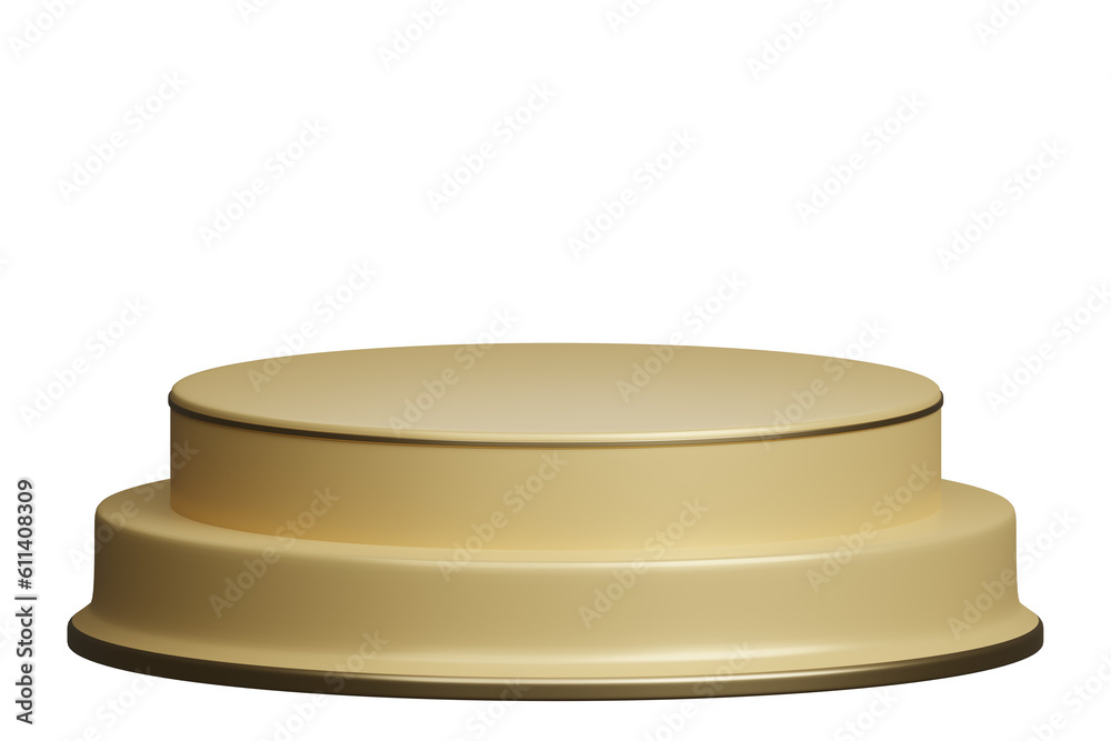 3d gold double layers round product podium 3d gold double layers round product podium