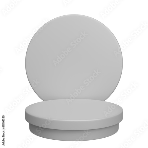 3d white double layers round product podium photo