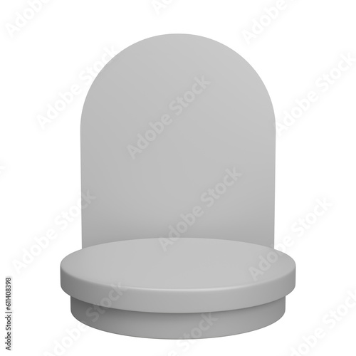 3d white double layers round product podium