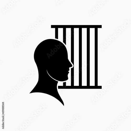 Prisoner Icon. Convict in Glyph Style. Jail Symbol - Vector.     