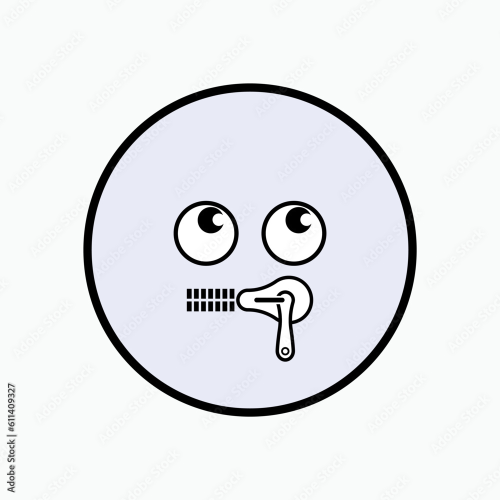 Speechless Icon. Silent, No Words Symbol  Icon in Line Art Style - Vector. 