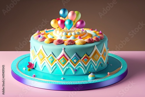 Celebration Party Birthday Cake Generative AI