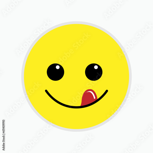 Tasty Emoticon. Great Flavor, Delicious Symbol.     