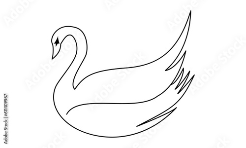 swan line art design 