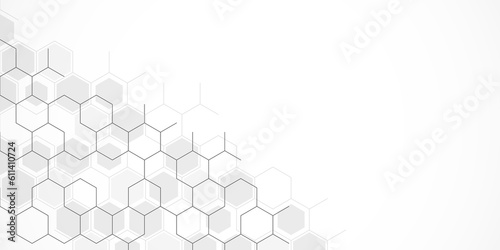 Abstract design element with geometric background of hexagons shape pattern © berCheck