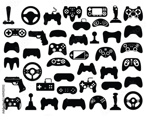Set of Gaming Controllers Silhouette