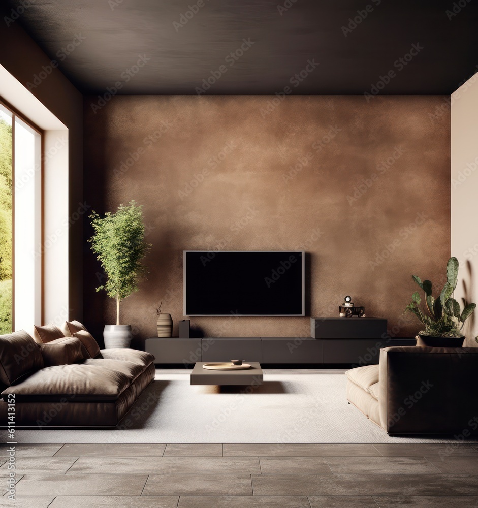 Chic Living Room Highlighting Comfortable Sofa and Entertainment Zone Chic Living Room Highlighting Comfortable Sofa and Entertainment Zone