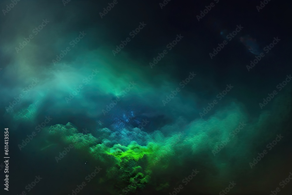 Cloud Green Cyan Background Generative AI