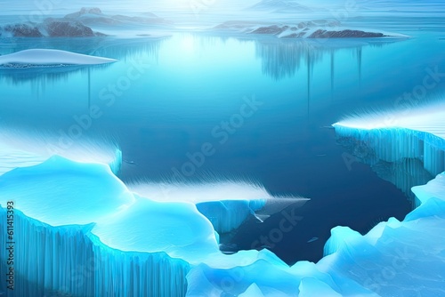 Ice Winter Background Generative AI