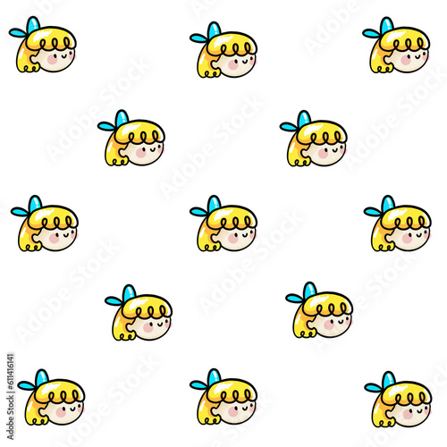 A girl with yellow hair
