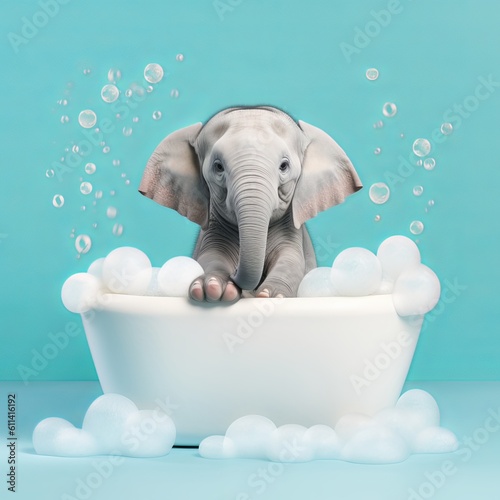 Adorable Baby Elephant Bathing